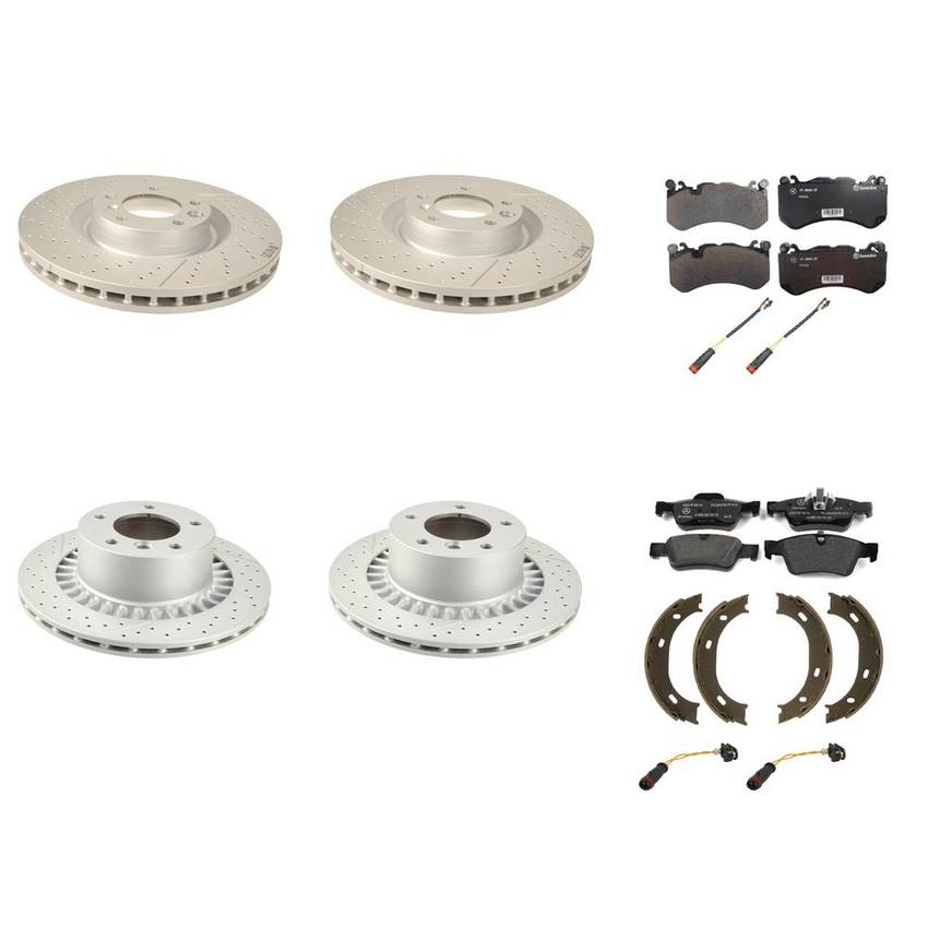 Mercedes Disc Brake Pad and Rotor Kit - Front and Rear (375mm/330mm) 006420012064